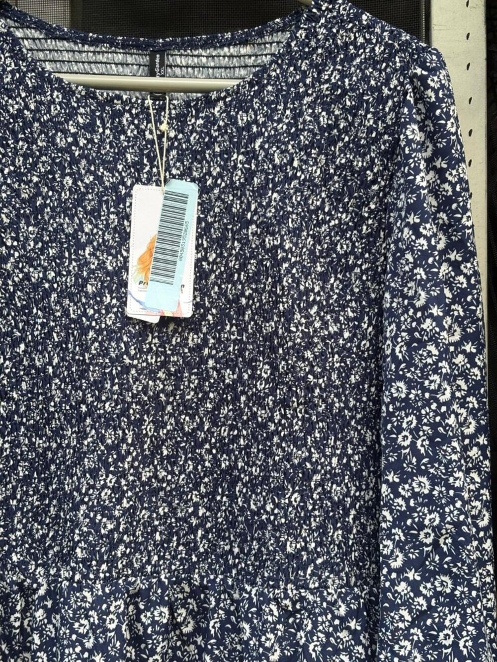 Thirty Garden Women's XXL Blue White Floral Long Sleeve Maxi Dress Boho - Picture 4 of 7